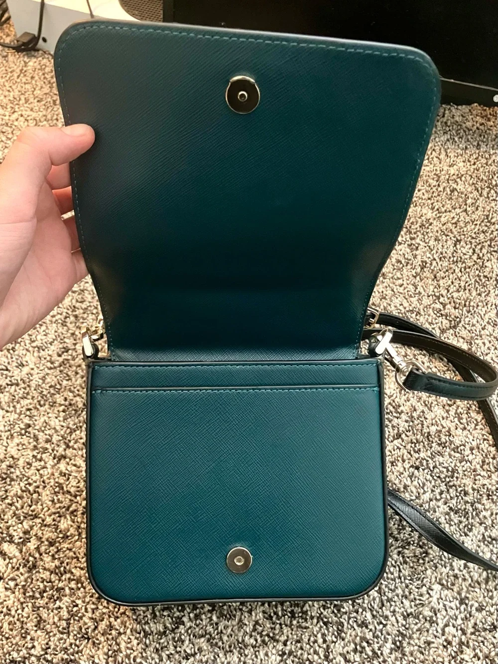 kate spade Teal and Cream Leather Crossbody Bag
